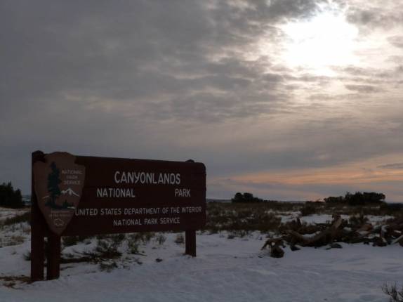 Chegando ao Canyonlands National Park, perto de Moab, em Utah, nos Estados Unidos
